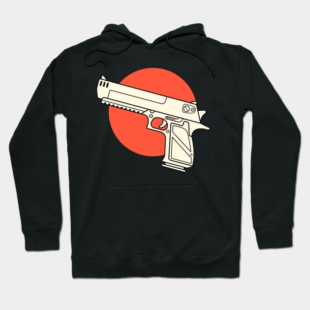 Retro Pistol Weapon Japanese Style Hoodie by anubis1986